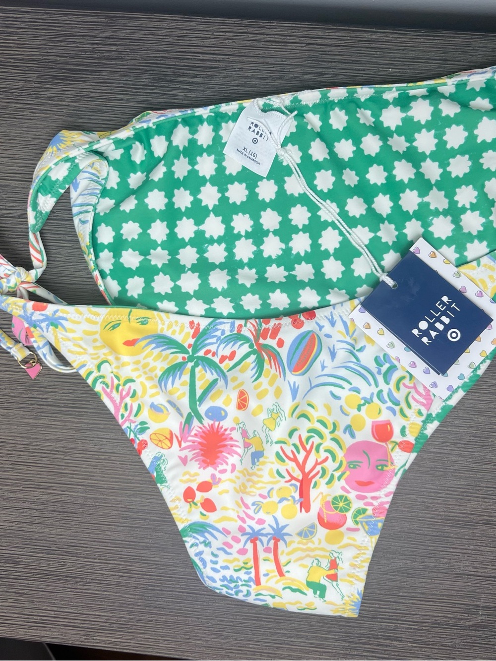 Roller Rabbit x Target Colorful Tropical Print Bikini Bottom XL New - Picture 2 of 8